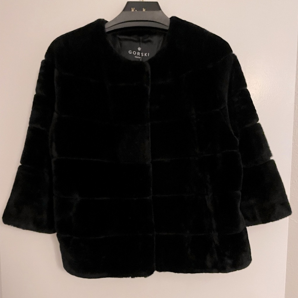Gorski Collarless Shearling Lamb Jacket